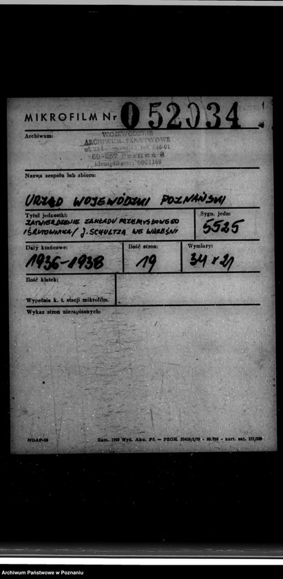 Obraz 2 z jednostki "Zatwierdzenie zakładu przemysłowego /śrutownika/ J. Schultza we Wrześni"