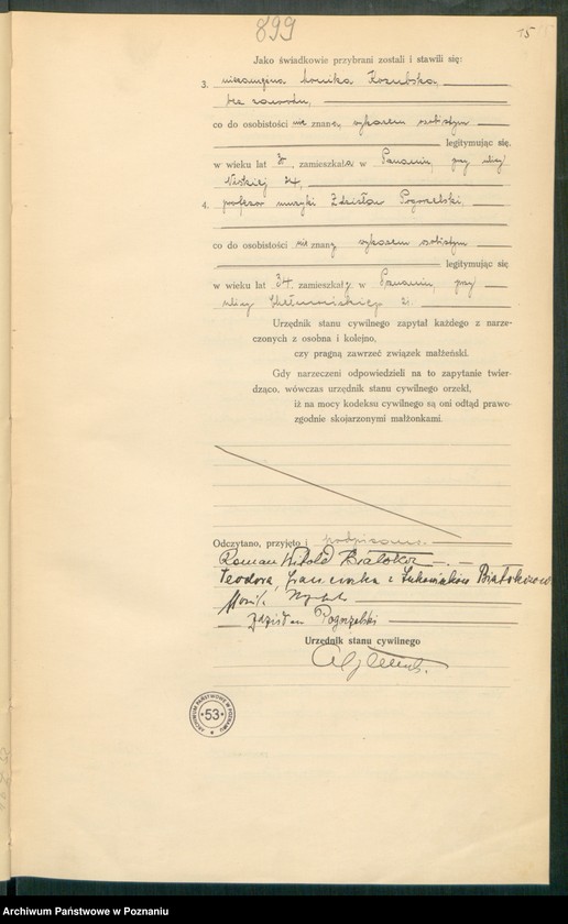 Obraz 17 z jednostki "Księga miejscowa małżeństw tom IV [Rejestr główny małżeństw]"