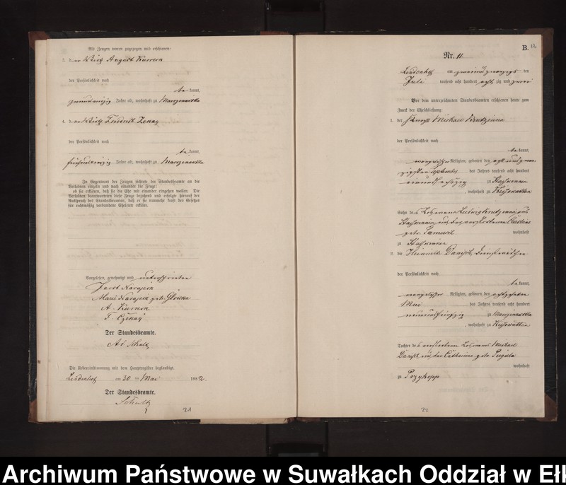 image.from.unit.number "Heiraths-Neben-Register des Preussischen Standes-Amtes Milken Kreis Loetzen"