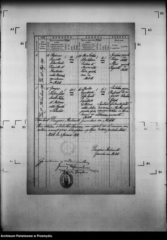 Obraz 12 z jednostki "[Kopie ksiąg metrykalnych parafii Milik z filią Andrzejówka (dekanat Muszyna)]"