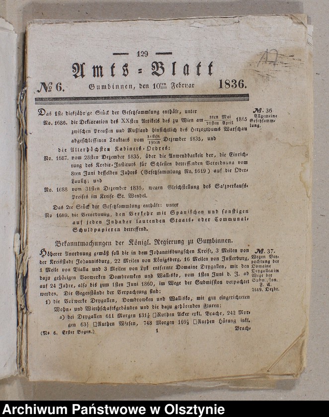 image.from.unit.number "1. Predikte im Jahre 1728 /Bruchstück/ 2.Amtsblätter pro 1842-1848 3. Lieder, Couplete usw. nach d. 1871 J. 4. Zeitungsausschnitte 1932"