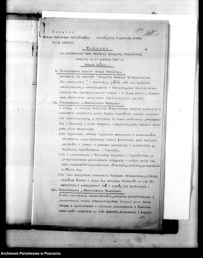 Obraz 18 z jednostki "[Protokoły z posiedzenia Rady Szkolnej Okręgowej Poznańskiej]"