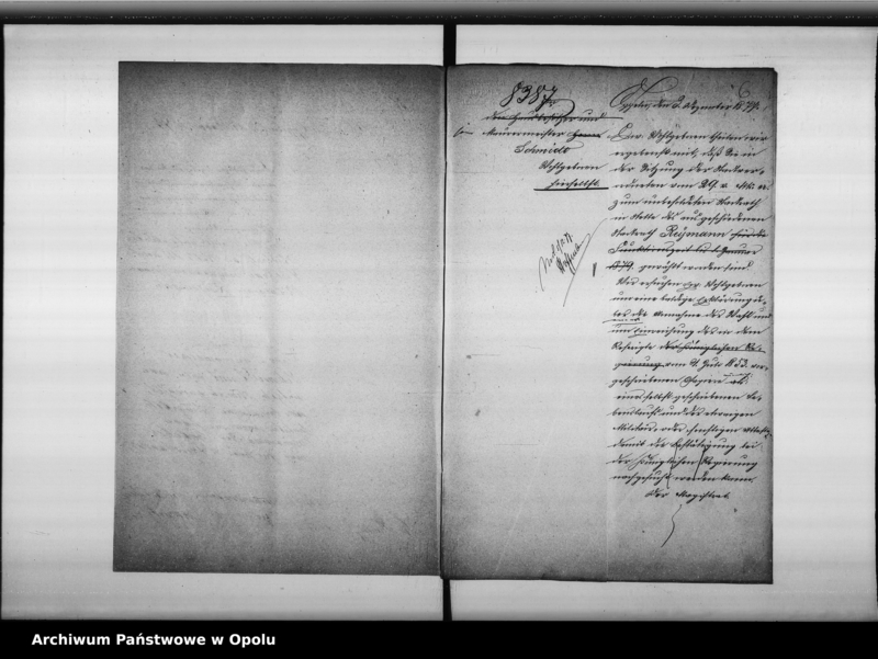 Obraz 10 z jednostki "Acta des Magistrats zu Oppeln betreffend die Wahl des Maurermeister H. Schmidt als Magistrats-Mitglied"