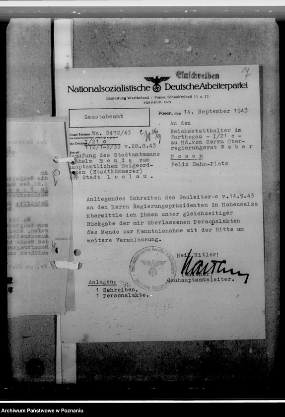 Obraz 11 z jednostki "Mende, Wilhelm - Beigeordneterin Leslau (Włocławek)"