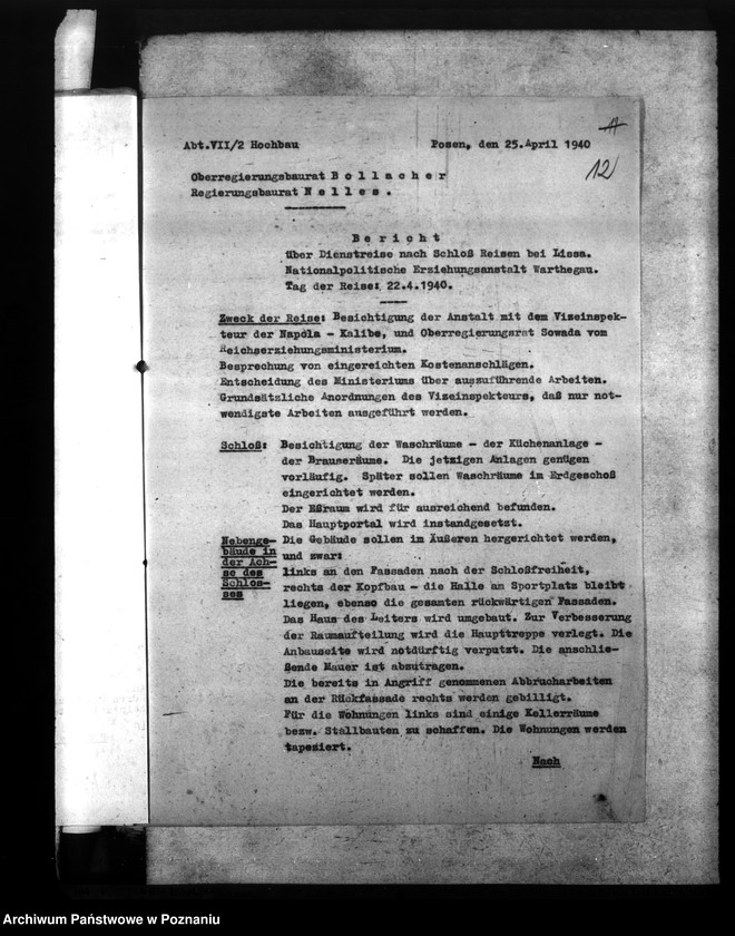 Obraz 16 z jednostki "Prace budowlane w zakładzie wychowawczym NSDAP w Rydzynie"