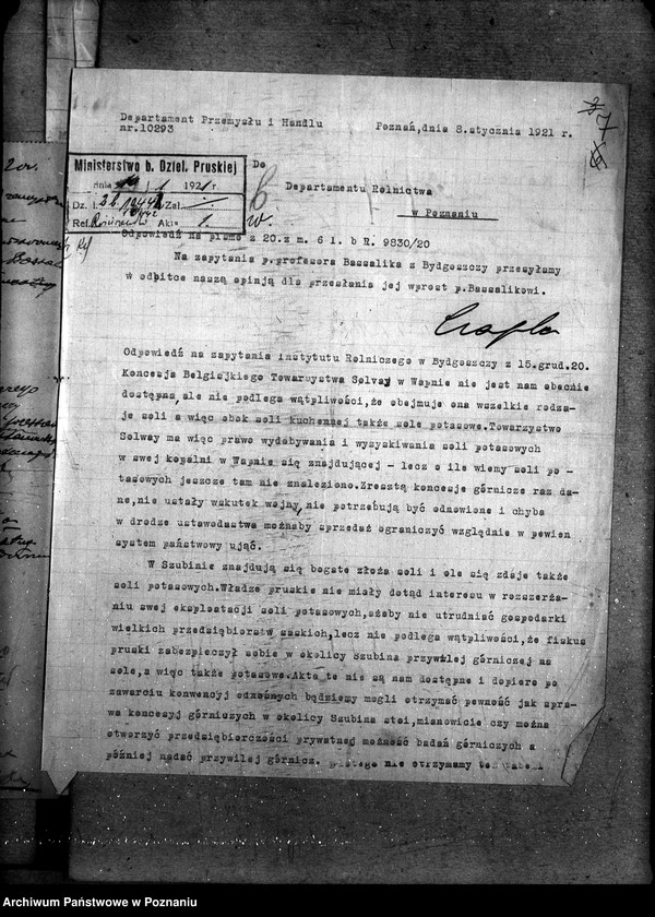 Obraz 11 z jednostki "Sprawy Produkcja mineralji Rzeczpospolitej Polski"