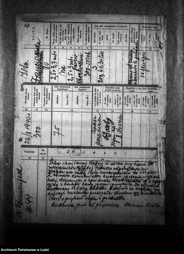 Obraz 5 z jednostki "[Kuchnia przy ul. Franciszkańskiej 80. Działalność kuchni, personel, konsumenci, kontrole]"