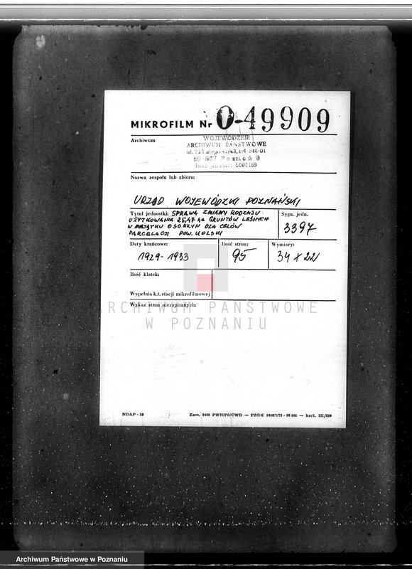 Obraz 2 z jednostki "Sprawa zmiany rodzaju użytkowania 25,47 ha gruntów leśnych w majątku Ozorzyn dla celów parcelacji powiat kolski"