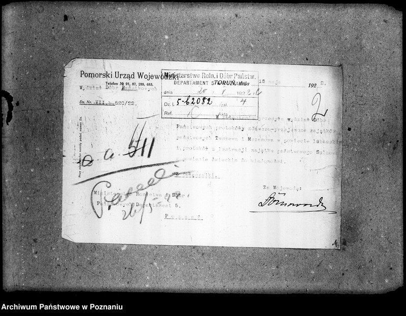 Obraz 6 z jednostki "Sprawy Domen majątki przekazane min. Rolnictwa i Dób Państw. przez Okręgowy Urząd Ziemski"