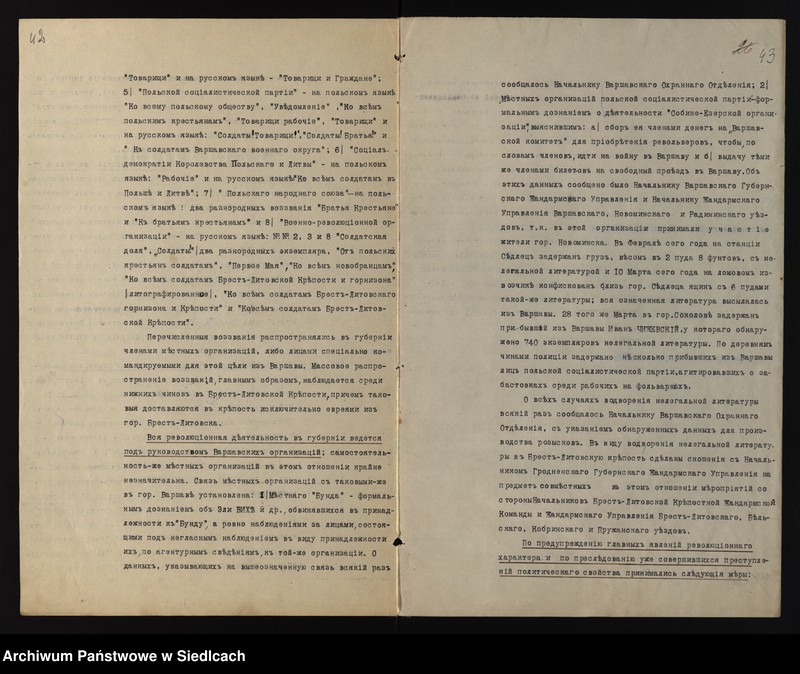 Obraz 9 z kolekcji "Gubernia siedlecka w okresie rewolucji 1905-1907111"