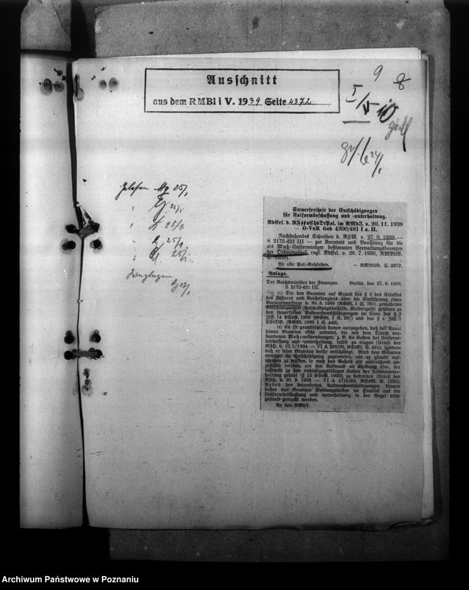 Obraz 13 z jednostki "Beamtenunform. Mitarbeit mit der Posenschen Feuersozietät. Personalstandserhebungen"