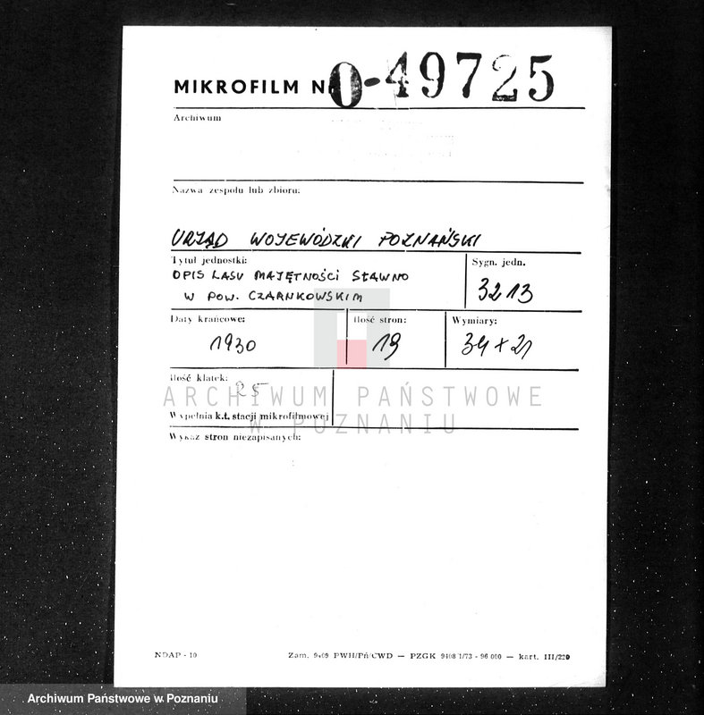 Obraz 2 z jednostki "/Opis lasu majętności Sławno w powiecie czarnkowskim/"