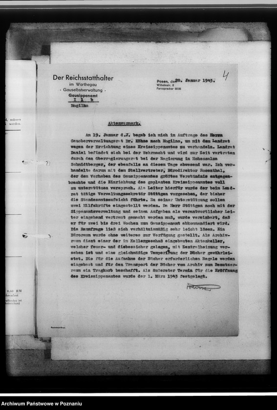 Obraz 8 z jednostki "[Korespondencja w sprawach organizacyjnych], Kreissippenamt Mogilno"