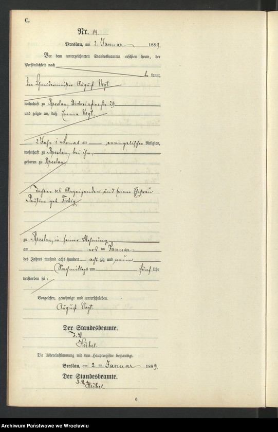 image.from.unit.number "Sterbe-Neben-Register Breslau II 1889 Band 1"