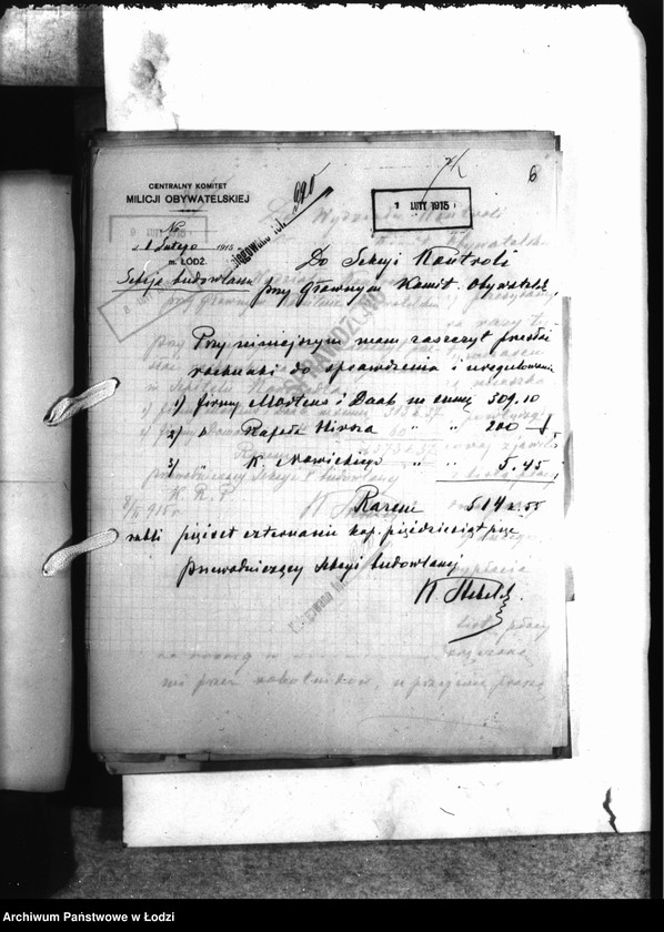 Obraz 9 z jednostki "Korespondencja Sekcji Budowlanej [z Komitetem Kontroli-rachunki, rozliczenia za wykonane prace]"