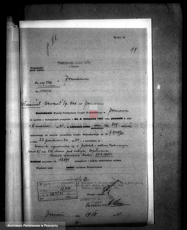 Obraz 15 z jednostki ""Akwawit" Spółka Akcyjna W Poznaniu fabryka chemiczna nr woj. 2328 nr kotła 832"