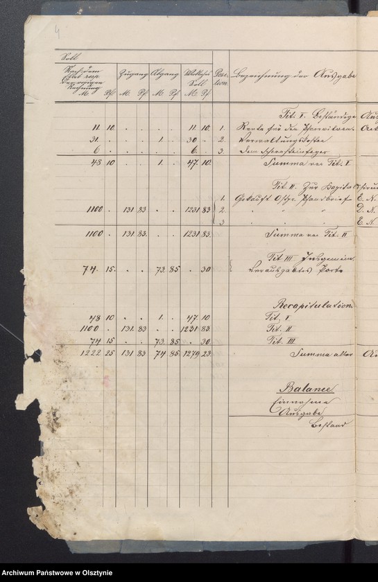image.from.unit.number "Beläge der Pfarrwittwen Kassen Rechnung"