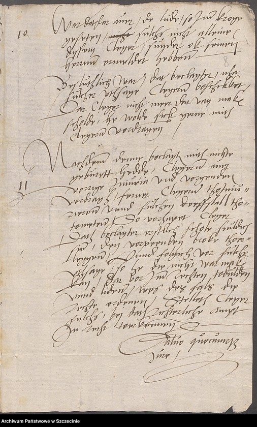 image.from.unit.number "Georg Rhede zu Schwanteshagen [Świętoszewo] contra Laffrenz Lichtenow daselbst wegen des Dorfes Kantreck [Łoźnica]."