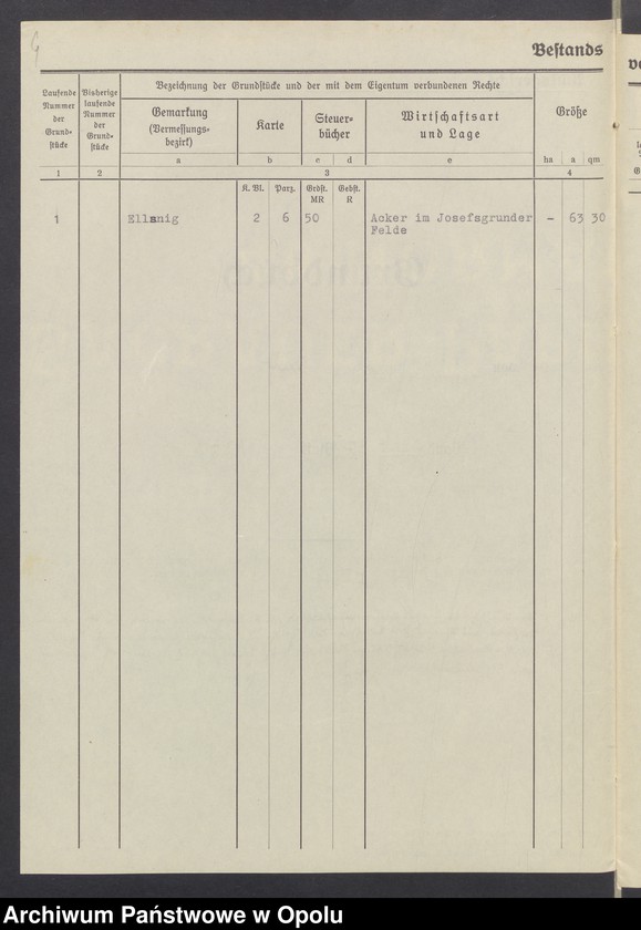 Obraz 6 z jednostki "Grund Akten das Grundbuchblatt (Altstadt 54) Zülz 1351 Besitzer: Adolf und Emilia Mehlich"