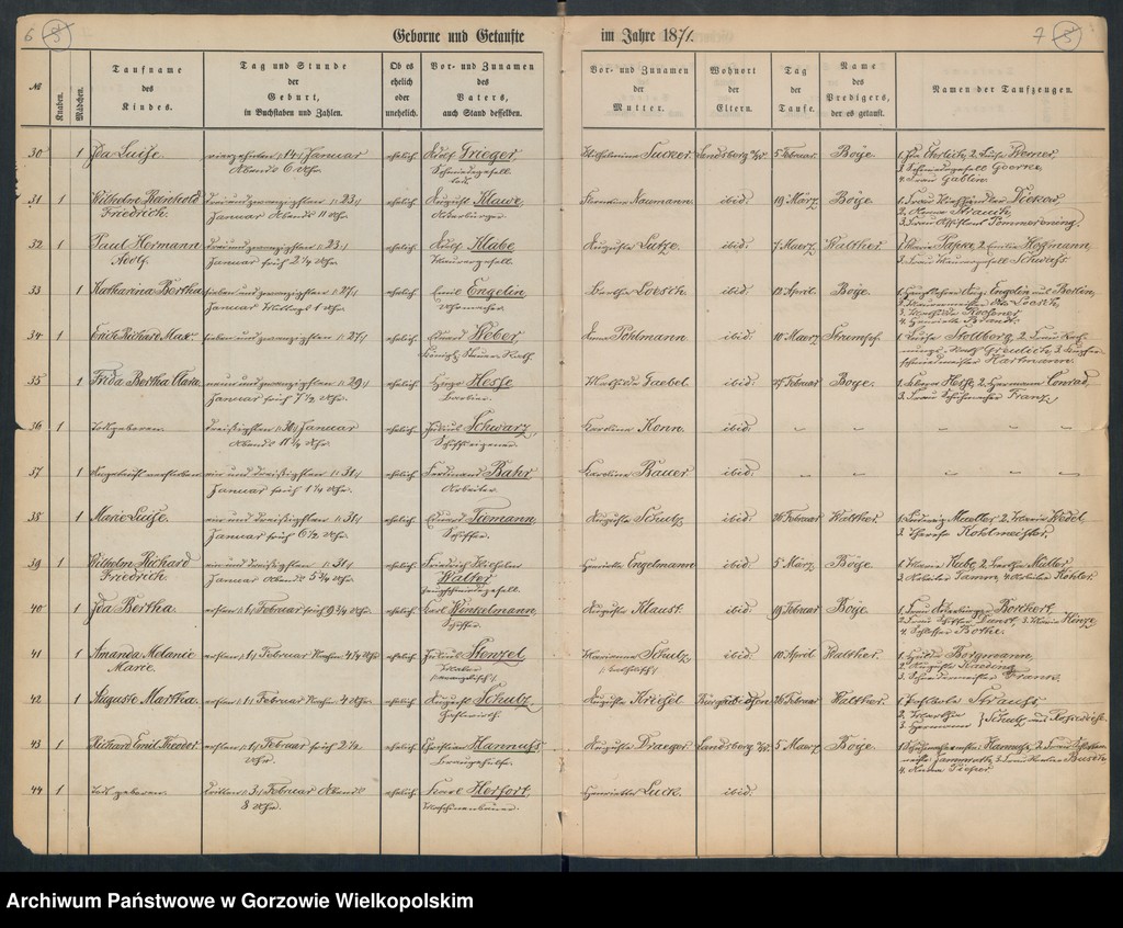 image.from.unit.number "Duplikate der Hauptkirche zu Landsberg an der Warthe (zawiera też księgę zgonów Konkordien, reformirte und Militair Kirchen Gemeinde z 1871 r.)"