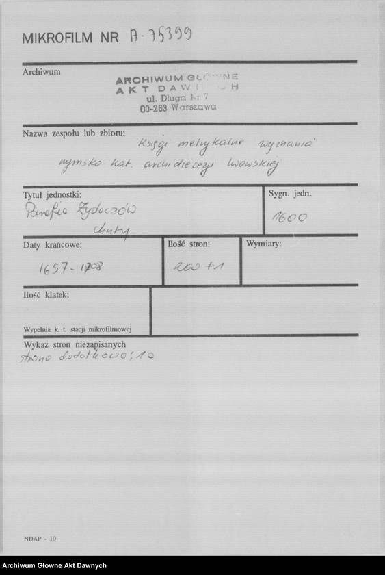 image.from.unit.number "Parafia: Żydaczów. Dekanat: Stryj. Księga metrykalna chrztów 1657-1708 i ślubów* 1657-1677, 1683-1708 dla całej parafii."