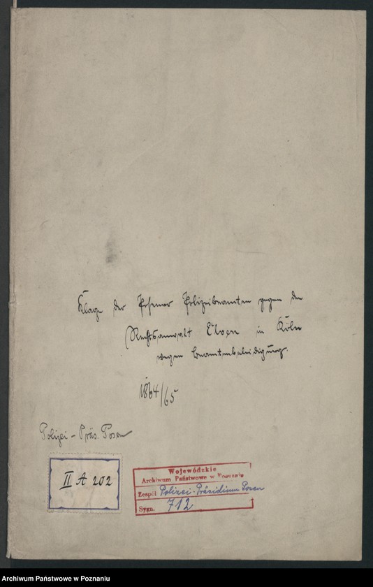 Obraz 2 z jednostki "Klage der Posener Polizeibeamten gegen den Rechtsanwalt Elven in Köln wegen Beamtenbeleidigung im Działyński - Prozess"