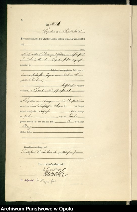 image.from.unit.number "Urząd Stanu Cywilnego Opole Księga Urodzeń Rok 1913 1058-1559"