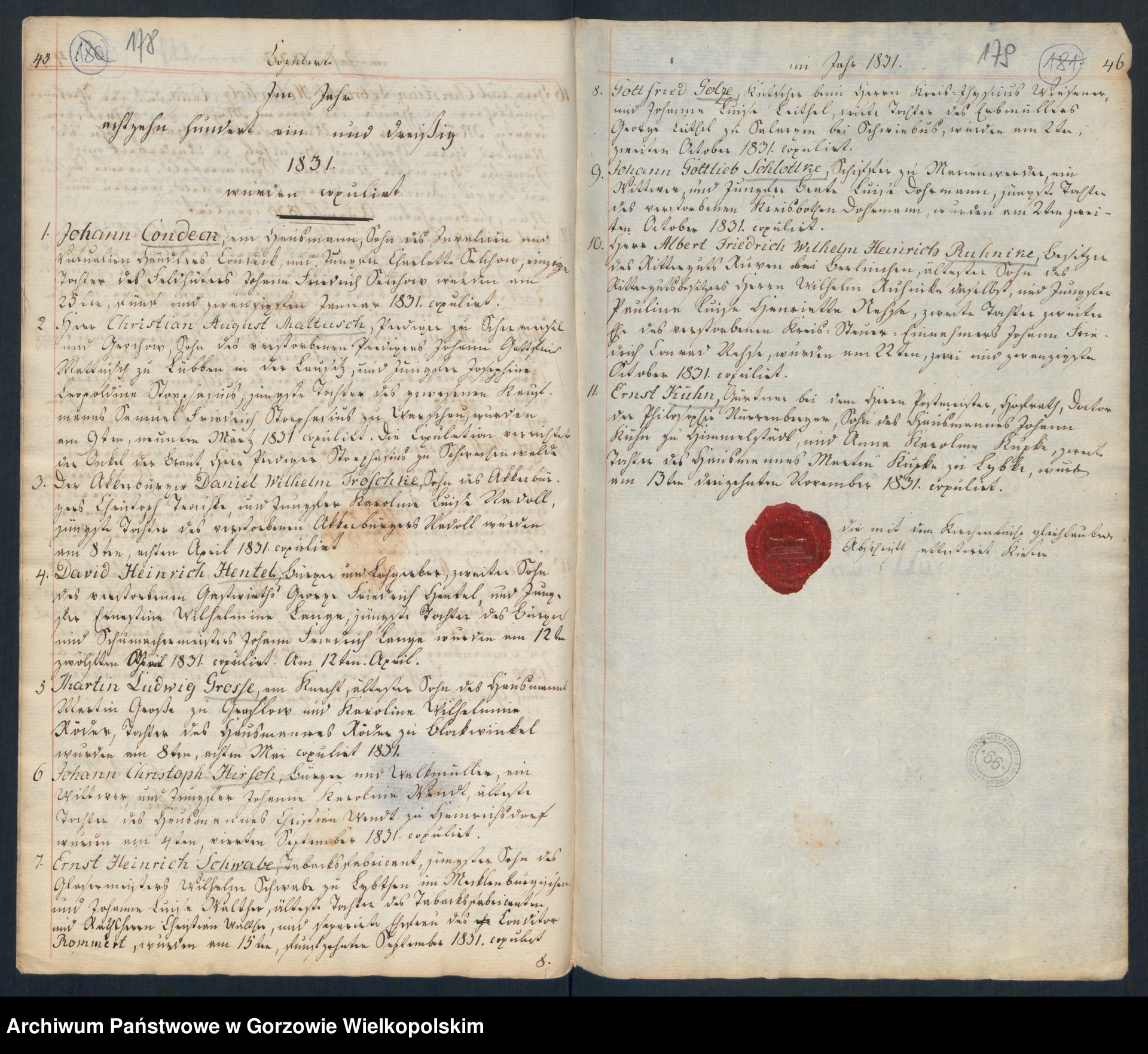 Skan z jednostki: Geborne und Copulirte in der Gemeine der Concordien Kirche zu Landsberg an der Warthe (dotyczy Lutherischen Gemeine)