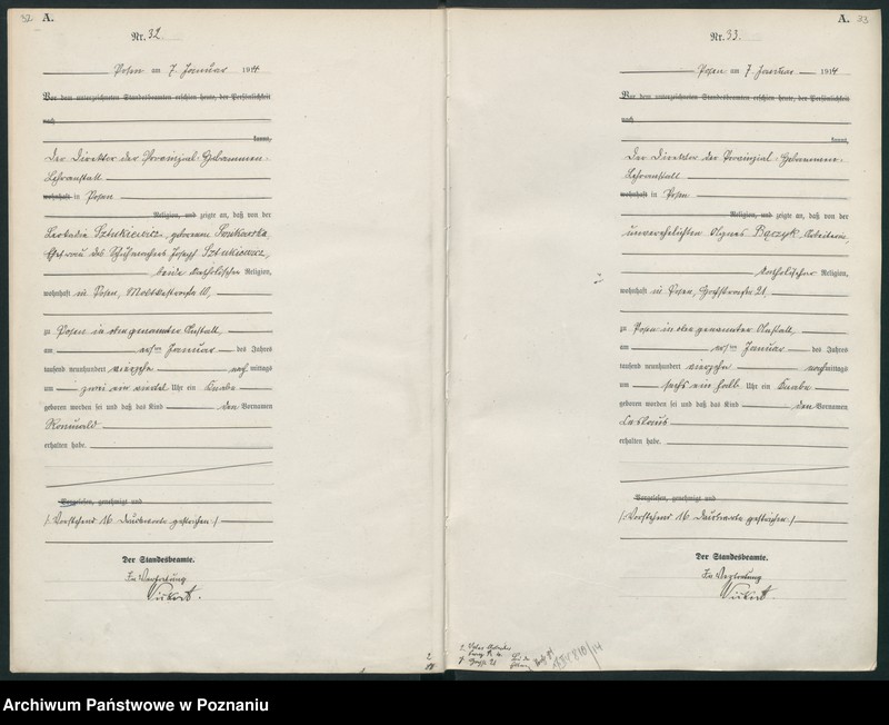 Obraz 19 z jednostki "Księga miejscowa urodzeń tom I [Rejestr główny urodzeń]"