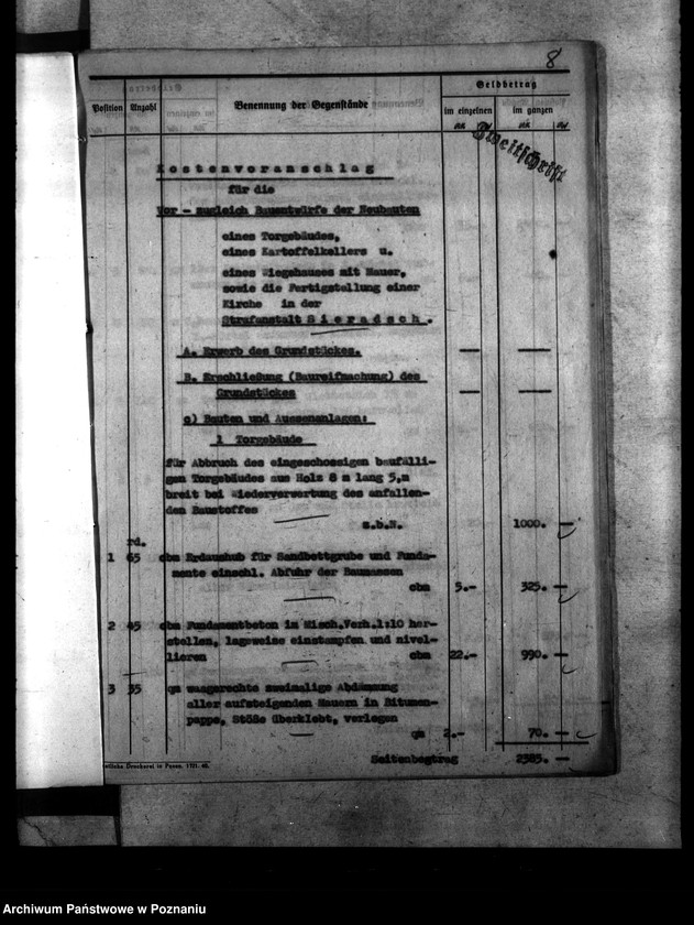 Obraz 12 z jednostki "Wyjaśnienia do projektu budowy bramy, piwnicy na ziemniaki i kościoła w więzieniu w Sieradzu"