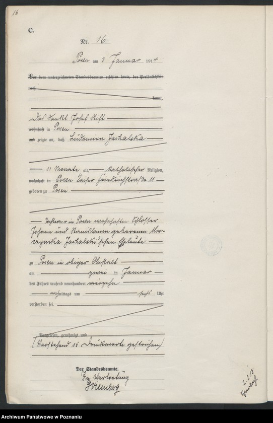 Obraz 18 z jednostki "Księga miejscowa zgonów tom I [Rejestr główny zgonów]"