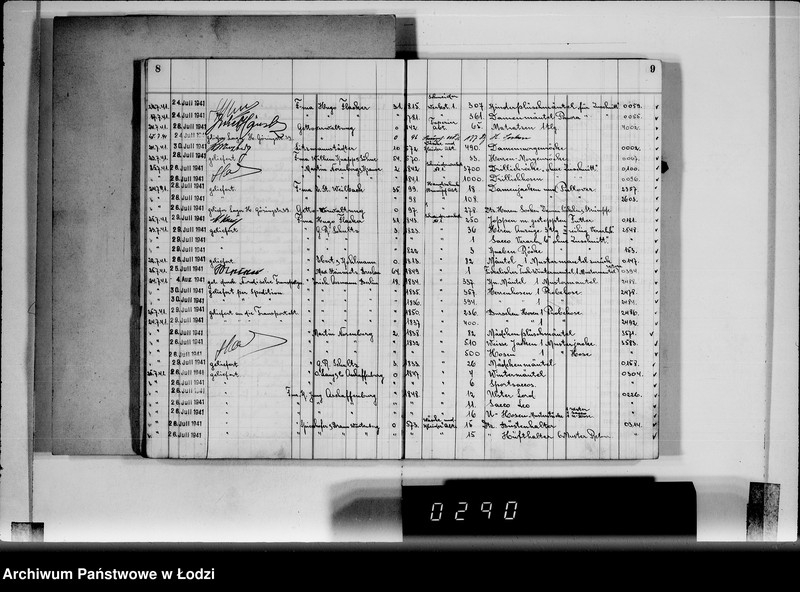 Obraz 8 z jednostki "Textil-Lagerverwaltung Getto [Książka magazynowa towarów wychodzących z Getta]"