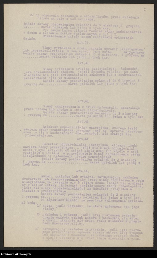 image.from.unit.number "Posiedzenie Rady Ministrów 2 X 192(?). Załącznik do porządku obrad w postaci Ustawy Prasowej"