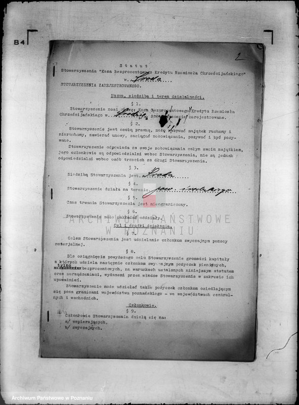 Obraz 6 z jednostki "/ Kasa Bezprocentowego Kredytu Rzemiosła Chrześcijańskiego w Środzie/"