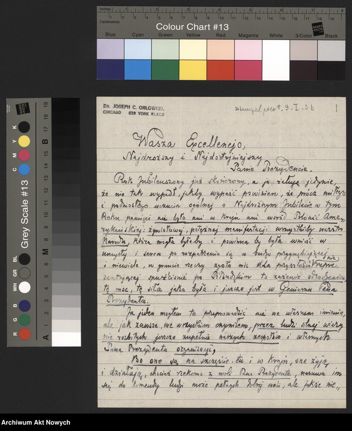 image.from.unit.number "Orłowski Józef; Załączniki: 1) wycinki prasowe; 2) list I. Paderewskiego do J. Orłowskiego (rękopis J. Orłowskiego); 3) list ks. F. Feldheima (do I. Paderewskiego?) z 21 III 1936 r. (fotokopia); 4) "Affidarit"; 5) telegram Grupy R. Chase