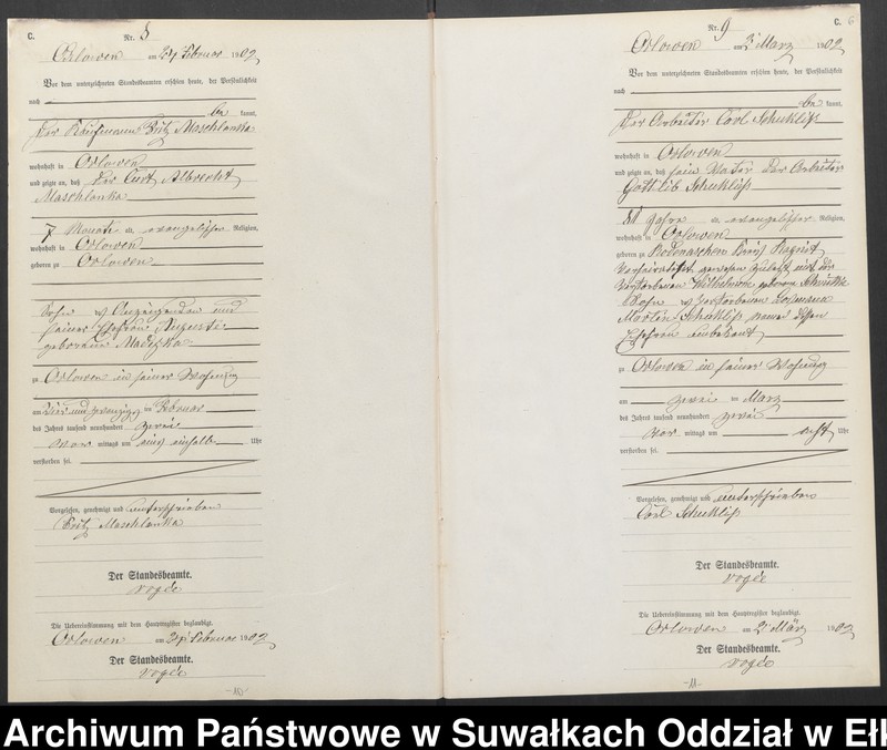 image.from.unit.number "Sterbe-Neben-Register des Preussischen Standes-Amtes Orlowen Kreis Lötzen"