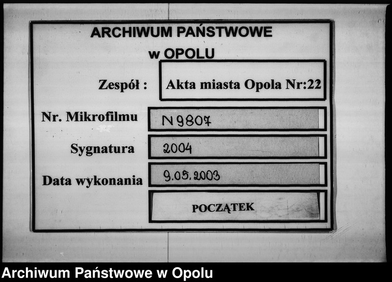 Obraz 1 z jednostki "Acta des Magistrats zu Oppeln betreffend die Regulirung der Jahrmarkt Bauden. Vol. I"