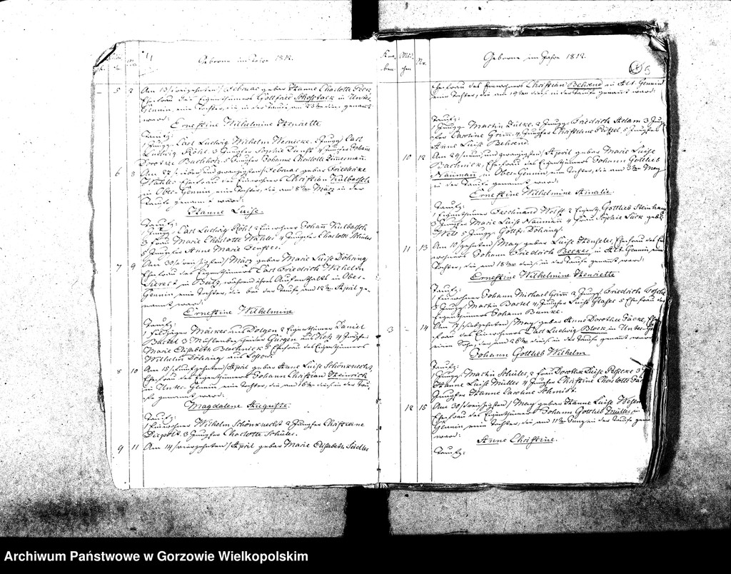 image.from.unit.number "Duplikate der Kirchenbücher von der Parochie Genninsch Warthebruch: Spiegel, Blumenthal, Bergenhorst, Haferwiese, Genninsch Warthebruch, Johanneshof, Ludwigsthal"