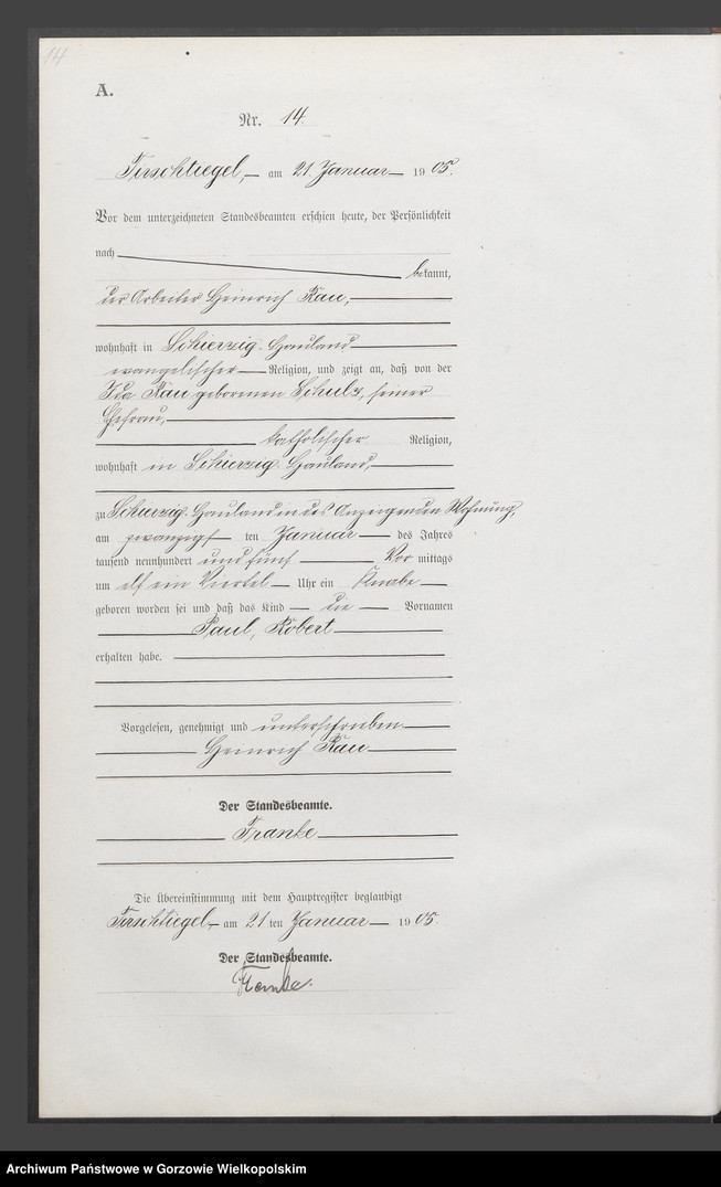 Obraz 17 z jednostki "Geburts Register"