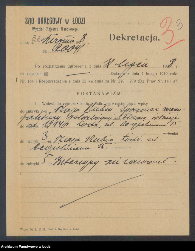 Obraz 5 z jednostki "Szaja Rubin- sprzedaż manufaktury półwełnianej"