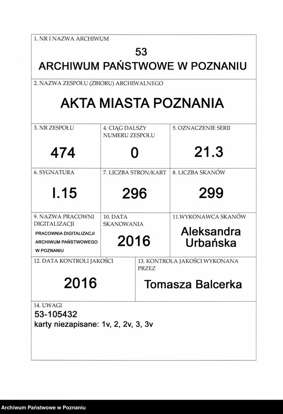 Obraz 1 z jednostki "Liber controversiarum coram consulatu Posnaniensi actarum ..."