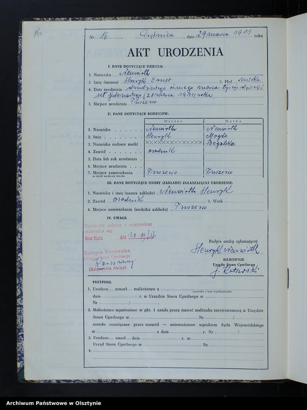 image.from.unit.number "Księga urodzeń Nr 1 - 57, 1-57, 1-74 /przepisana w języku polskim z oryginału niemieckiego w dniu 10.12.1956r./"