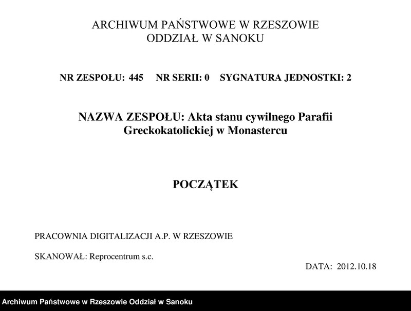 image.from.unit.number "Księga metrykalna małżeństw z miejscowości Bezmiechowa Dolna i Górna"