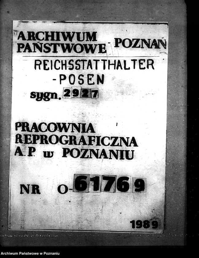 Obraz 1 z jednostki "Polizei - Präsidium - Posen"