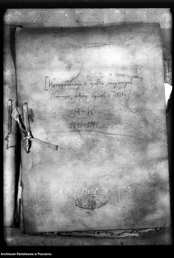 Obraz 4 z jednostki "Korespondencja w sprawie miejscowych Niemców, którzy zginęli w 1939 roku A - K"