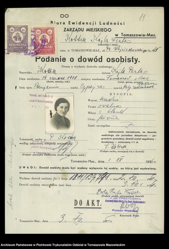 image.from.unit.number "Dowodów osobistych od nr 1801 do 2050. Tom X"