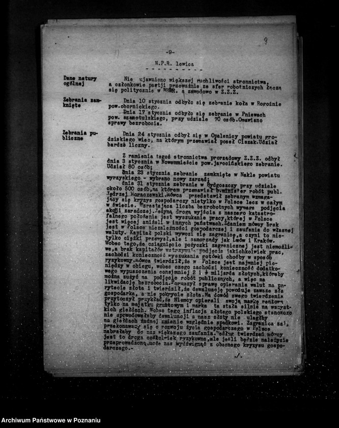Obraz 13 z jednostki "Sprawozdania z polskiego legalnego ruchu polityczno-społecznego za miesiące styczeń, luty, marzec 1932 r."