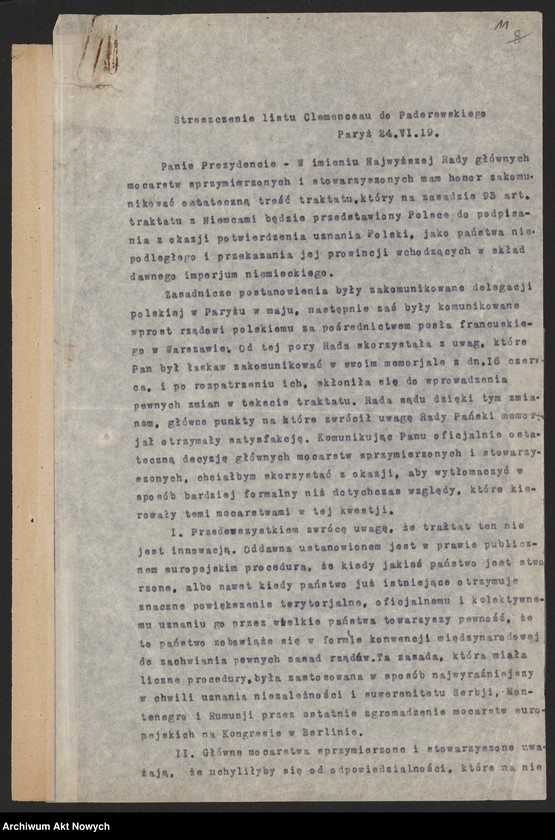 Obraz 14 z jednostki "Pisma odręczne, korespondencja, depesze (od przedstawicieli państw obcych), tom I"