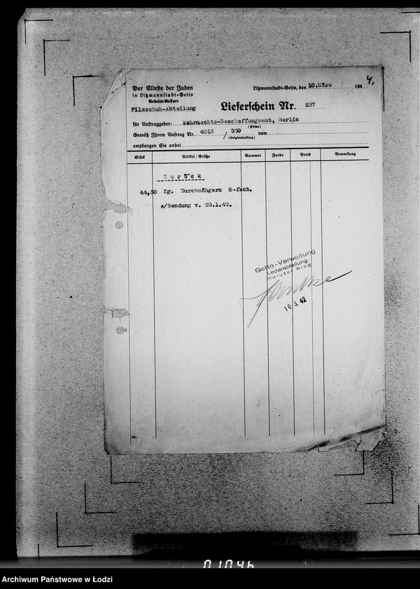 Obraz 8 z jednostki "339 Filzstiefel. Auslieferung"