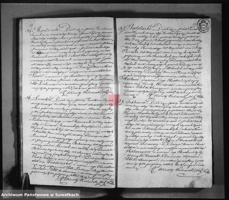 image.from.unit.number "Duplikat aktów urodzonych, zaślubionych i zejścia parafij sejneńskiej z roku 1846"